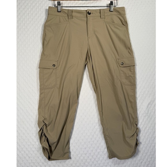 Eddie Bauer Pants - Eddie Bauer Travex Horizon Cargo Capri Pants Womens 4 Khaki Tan Stretch 5524